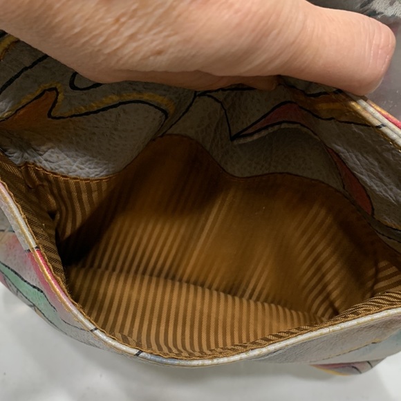 Hand painted crossbody gray abstract - Picture 7 of 17